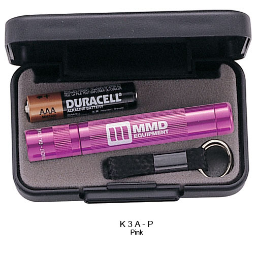 k3a Pink Maglite Engraved With a Logo